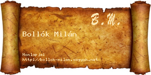 Bollók Milán névjegykártya